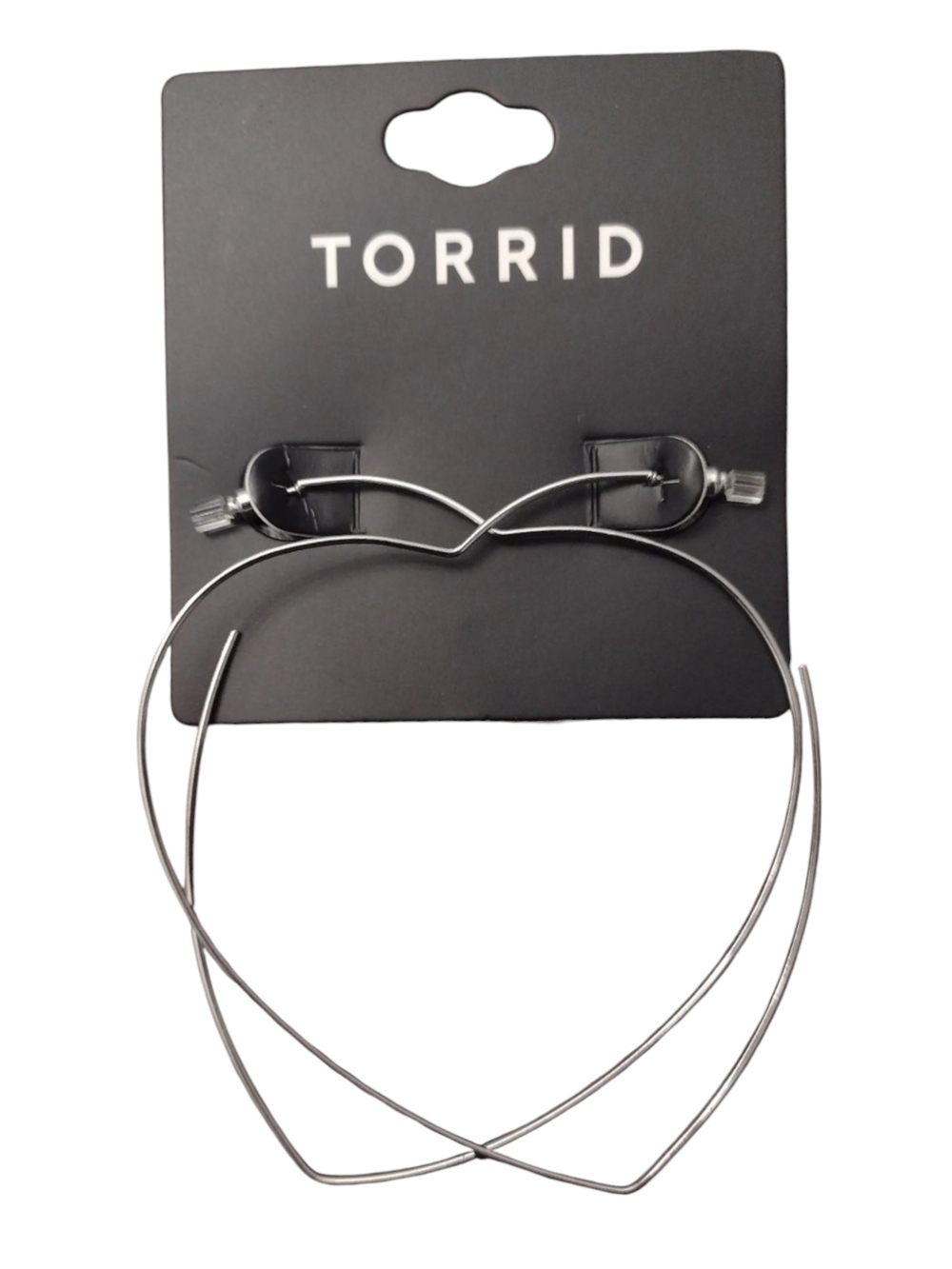 Torrid Silver Thin Large Hoop Earrings - Picture 3 of 4
